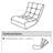 4-Segment Back Adjustable Chair - For Bedroom Comfort Gray Multifunctional Reclining For Watching Tv Metal Frame