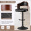 Swivel Bar Stools Set of 2 with Adjustable Height, PU Leather Upholstered, Wooden Frame, Backrest, and Footrest for Comfortable Seating in Kitchen or Bar