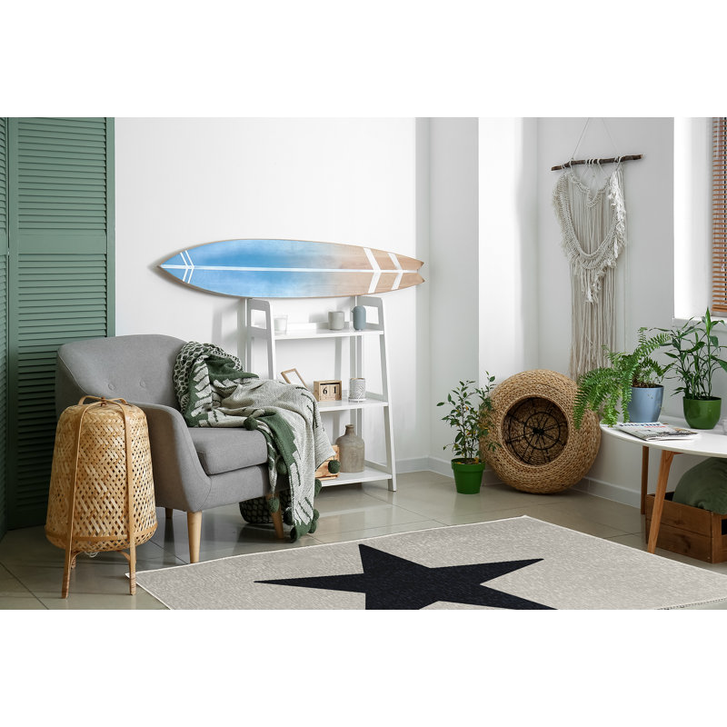 Tapis bleu requin à tissage plat Petersfield, Rectangle 4 pi x 6 pi
