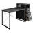 Minimalist Writing Desk with Side Cabinet – Dark Grey-1048624974