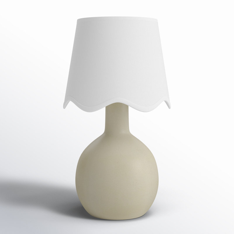 Lampe de table Canvey Maura, Crème, crème, Blanc, H 15 po x l 9 po x P 9 po
