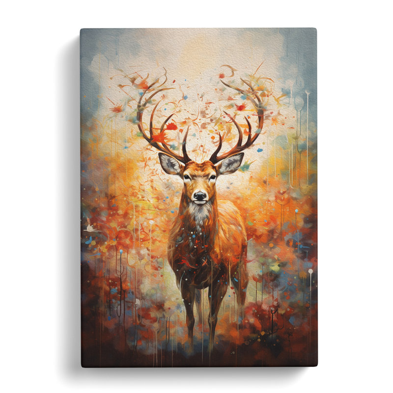 Deer Modern - Wrapped Canvas, 60cm H x 40cm W x 3cm D
