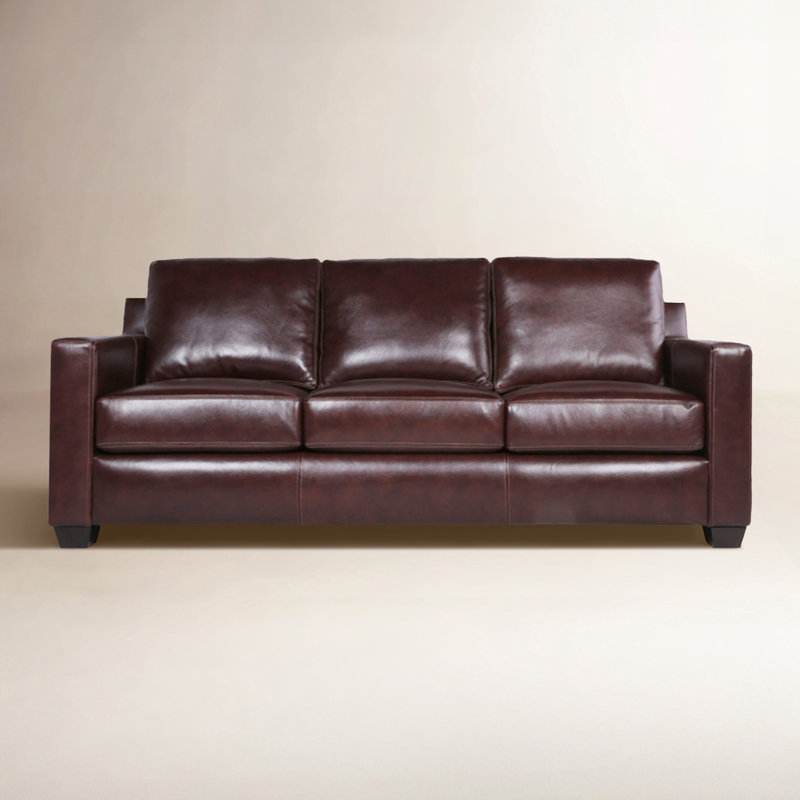 Covedale Upholstered 83.5'' Sofa, Sidekick Walnut Genuine Leather