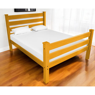 Orange Solid Wood Queen Bed Frame