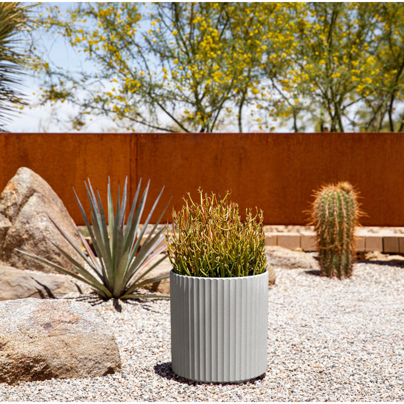Demi Series Round Planter, 1, Grey, 11.5" H x 10.5" W x 10.5" D