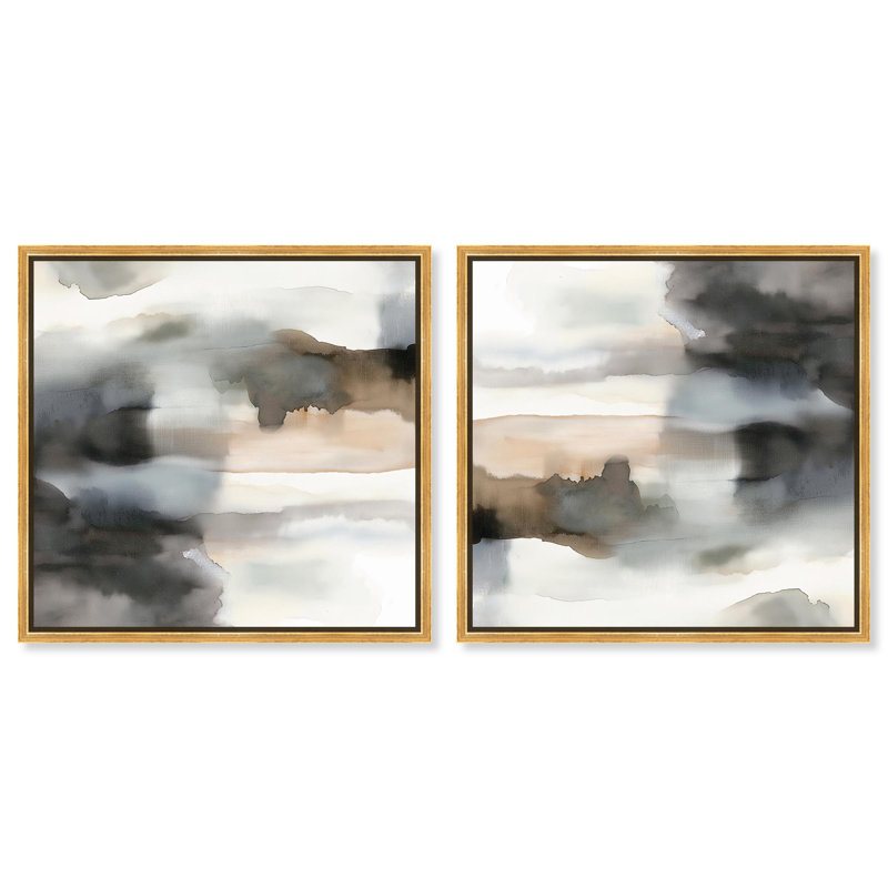 Toile «Tonal Mirage II» par Art Remedy, H 13 po x l 13 po, Cadre noir