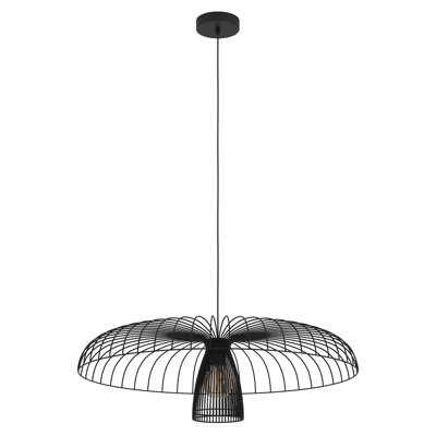Anijha 1 - Light Satin Black Geometric Pendant