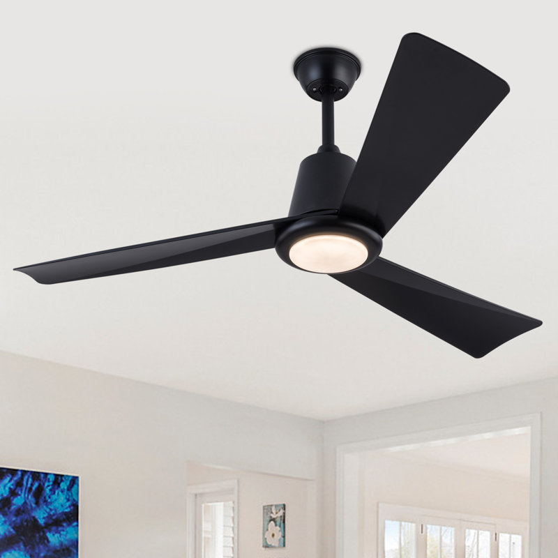 Ventilateur de plafond moderne à intensité variable avec télécommande, H 21,65 po x l 52 po
