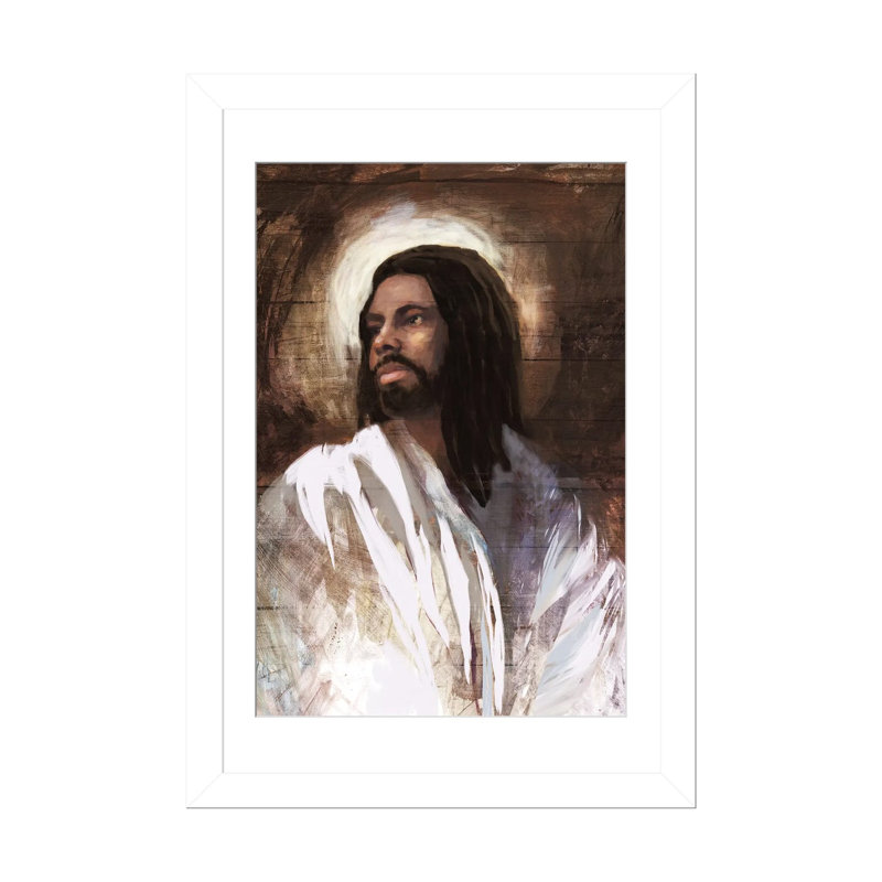 Saint Sauveur II - reproduction d'art murale - papier d'art encadré, H 32 po x l 24 po, Blanc
