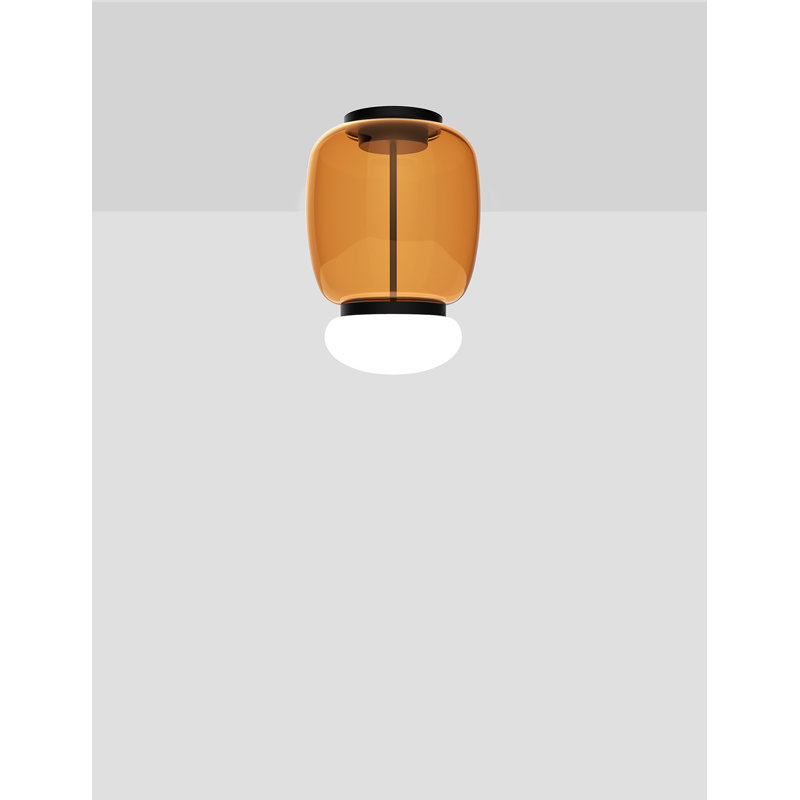 Faro Ceiling Lamp G Crystal White Matt Black 2 L2202 Ul, 2700K, Matte Black, Dark Amber White