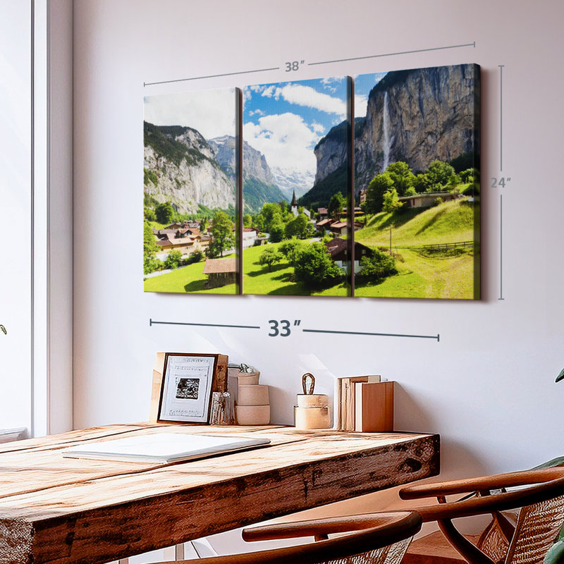 «Scenic Lauterbrunnen», 3 pièces, H 24 po x l 38 po