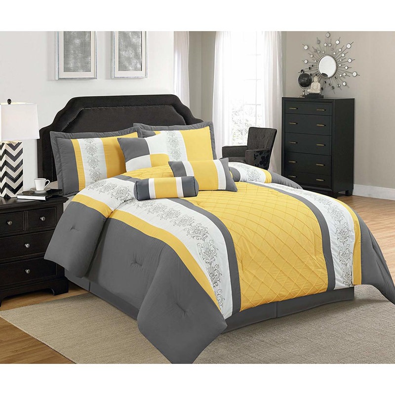 Ensemble d'édredon en microfibre Celine, Édredon double et 6 pièces supplémentaires