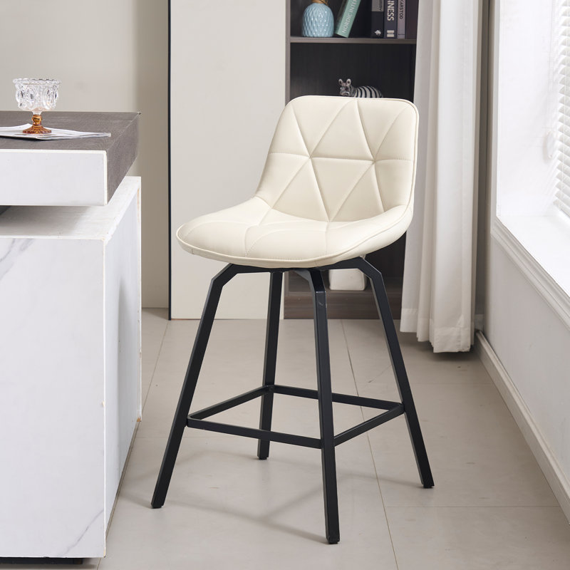 Tabouret de comptoir pivotant 26 po, Blanc, 4