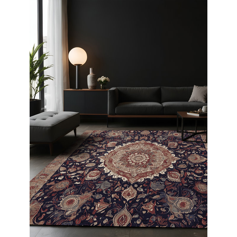 Tapis brun soyeux et moelleux, Rectangle 7 pi x 9 pi