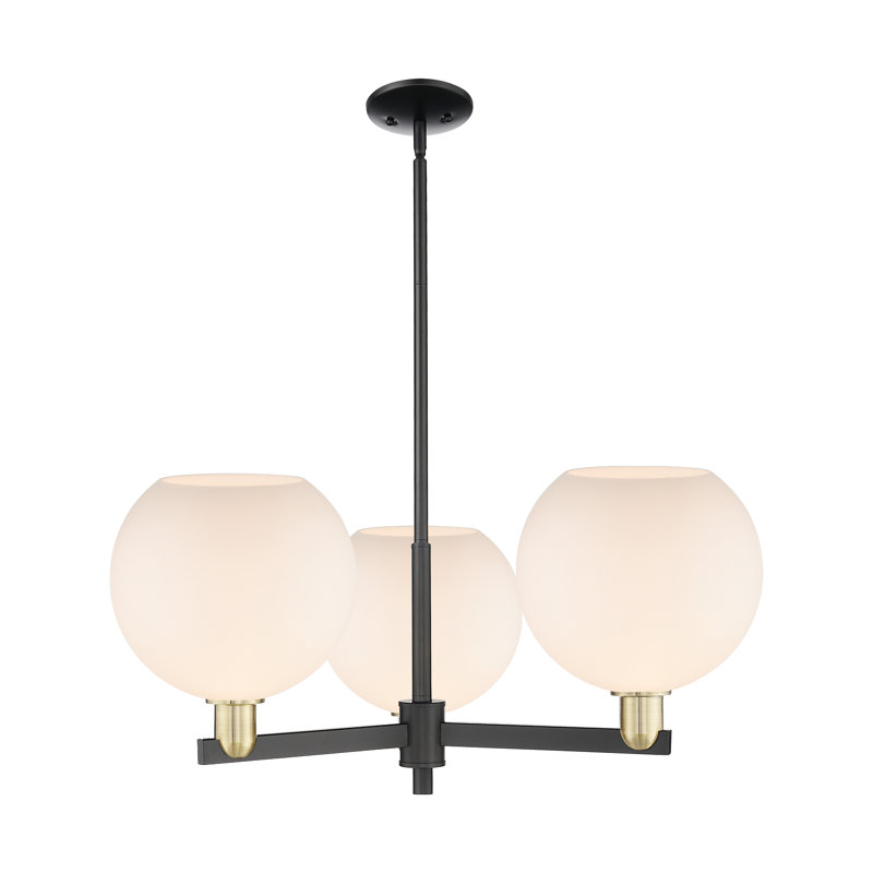 Arcadia - Macri - Lustre suspendu 3 lumières, Laiton antique noir