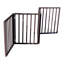 Barrière pour animaux - Barrière pour chiens, portes, escaliers ou maison - Autoportante, pliante, brune, en bois arqué