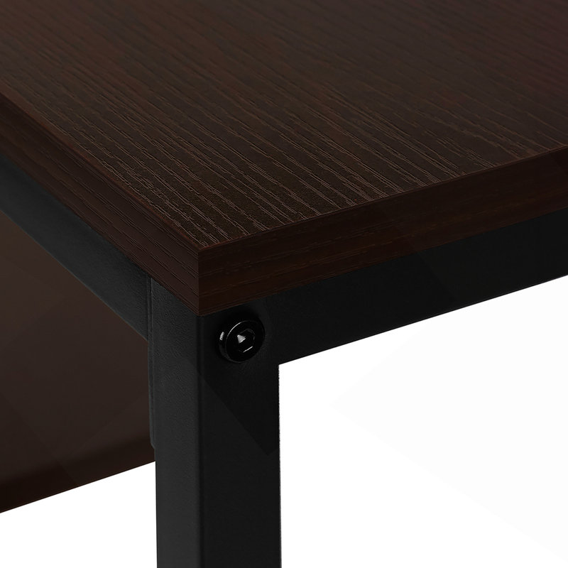Accent Table, Console, Entryway, Narrow, Sofa, Brown Laminate, Black Metal, Contemporary, Modern