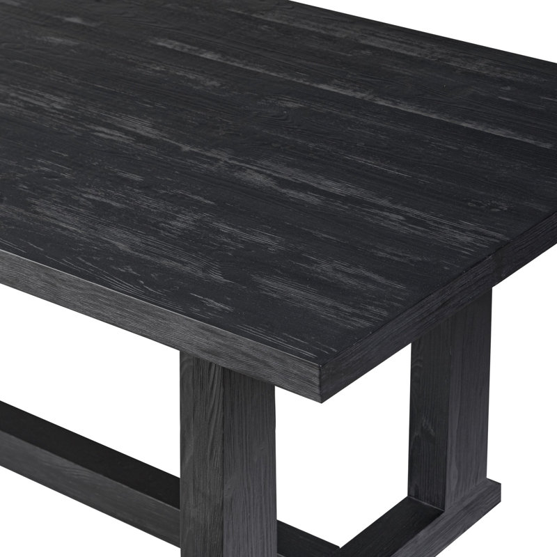 Otto Pine Wood Dining Table, 30" H x 39.25" W x 110" L, Waxed Pine