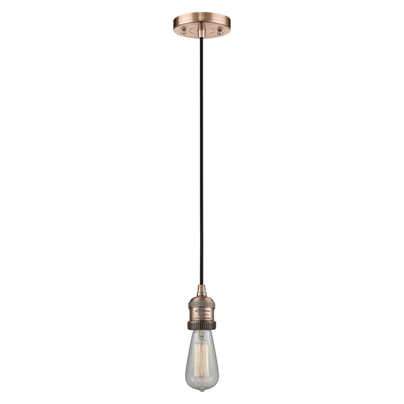 Luminaire suspendu simple à 1 lumière, Cuivre antique