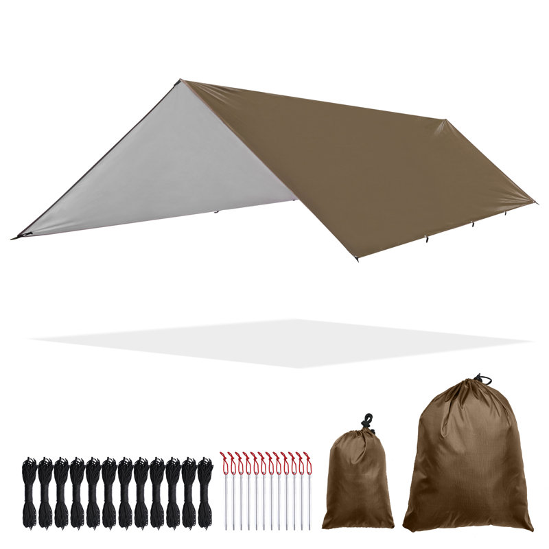 Tente de camping imperméable et imperméable, Café, H 0,1 po x l 156,9 po x P 116,1 po