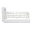Lit plateforme simple en bois avec éclairage à DEL intégré, tête de lit multifonctionnelle, garde-corps et 2 tiroirs-1874659108