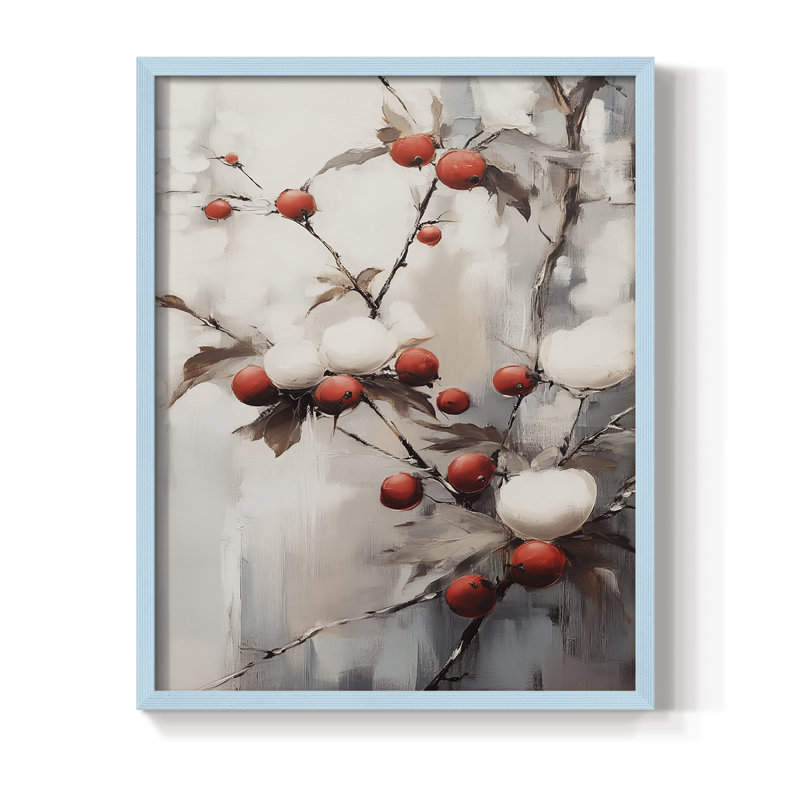 «Christmas Holiday Art», série 2-CXC III, reproduction encadrée - bois massif, H 21 po x l 17 po, Bleu