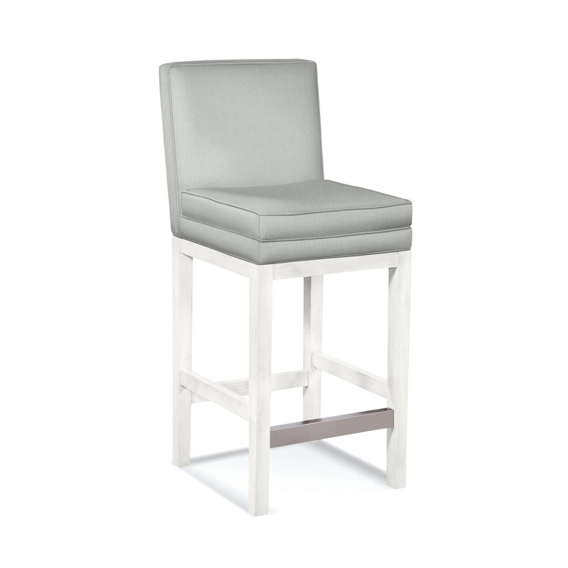 Tabouret de comptoir rembourré, Performance gris sucre; 0863-84, Finition blanc givré