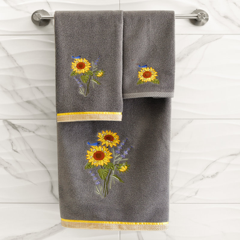 4 Piece 100% Turkish Cotton Towel Set, Charcoal