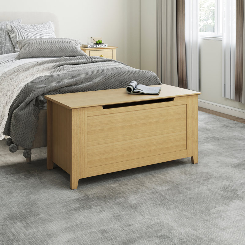 Rover Ottoman Storage Trunk, Oak-Effect Finish, Bedside Storage