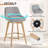 Swivel Upholstered 26.8'' Linen Counter Stool With Solid Wood Frame-1044971557