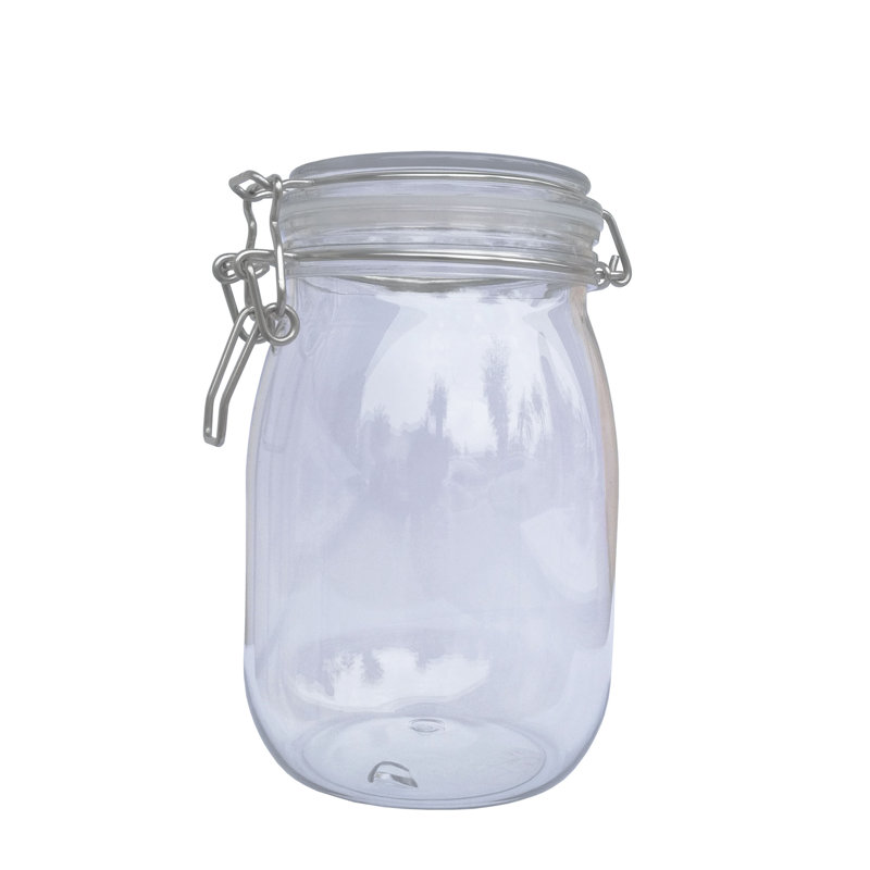 Fixturedisplays® Wire Clasp PET Jar 1150 Ml Spice Jar Seal Paint Oil Storage Jar Container Lock 18615-1150ML-6PK