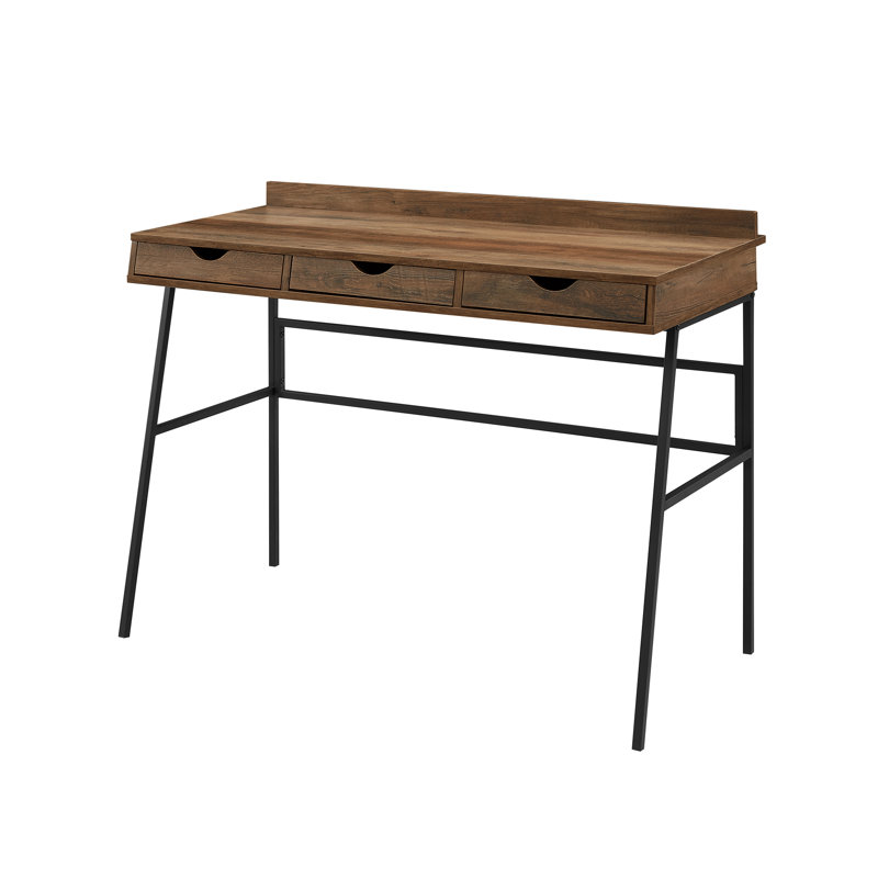 Canal 3-Drawer 42" Writing Desk, Rustic Oak