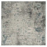 Tedford Abstract Area Rug in Ivory/Blue
