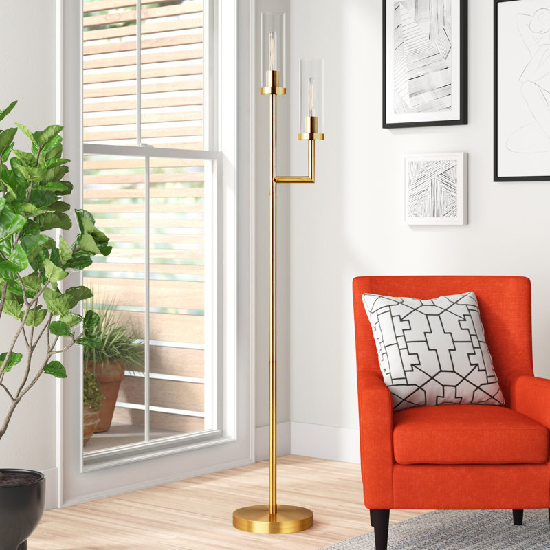 Lampe torchère sur pied de 69,5 po Basso, Or