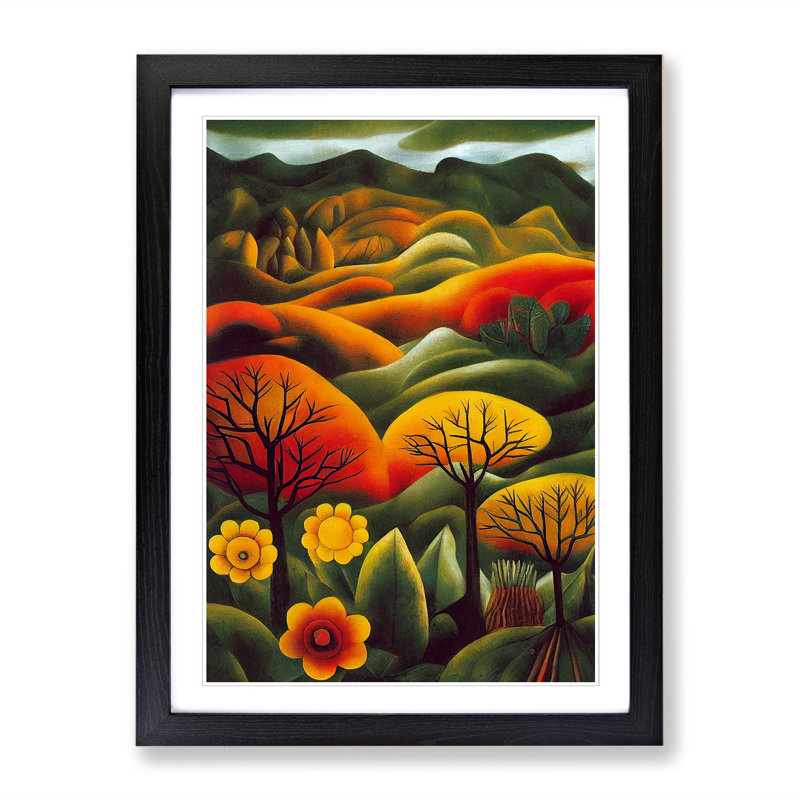 Autumn Forest Ing - Single Picture Frame Print, 34cm H x 25cm W, Oak Framed