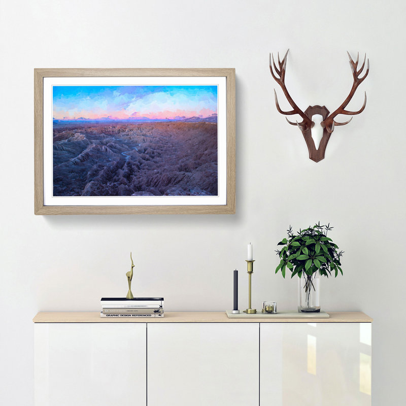 Anza-Borrego Desert California in Abstract - Picture Frame Graphic Art Print, 27cm H x 36cm W x 2cm D, Oak Framed