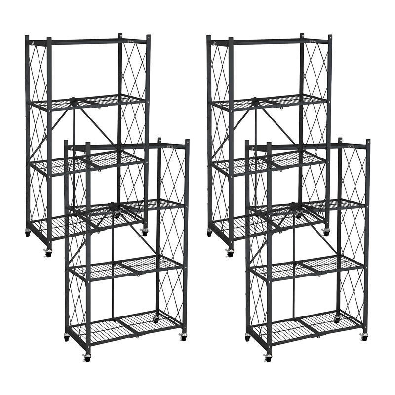  Ensemble de 4 tablettes pliantes à 4 niveaux pour garage avec roulettes