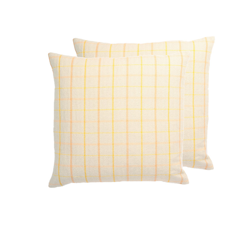 Coussin London, polyester, Tissu écossais orange, H 12 po x l 18 po