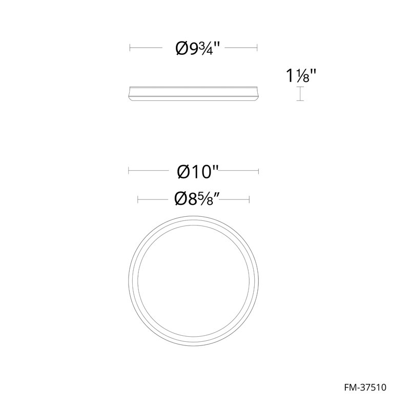 Parthenon 10" Dimmable LED Flush Mount With Built In Color Temperature Adjustability Switch From 2700K/3000K/3500K/4000K, 10"