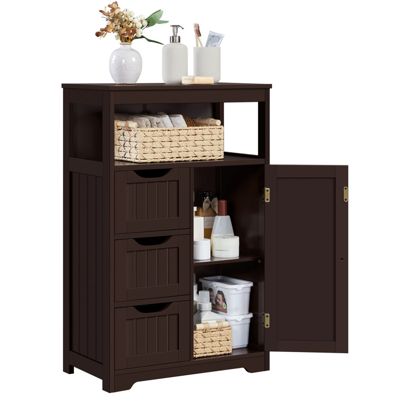 Armoire de salle de bain autoportante l 22 po x H 34,1 po x P 11,5 po Brigit, H 34,1 po x l 22 po x P 12 po, Espresso