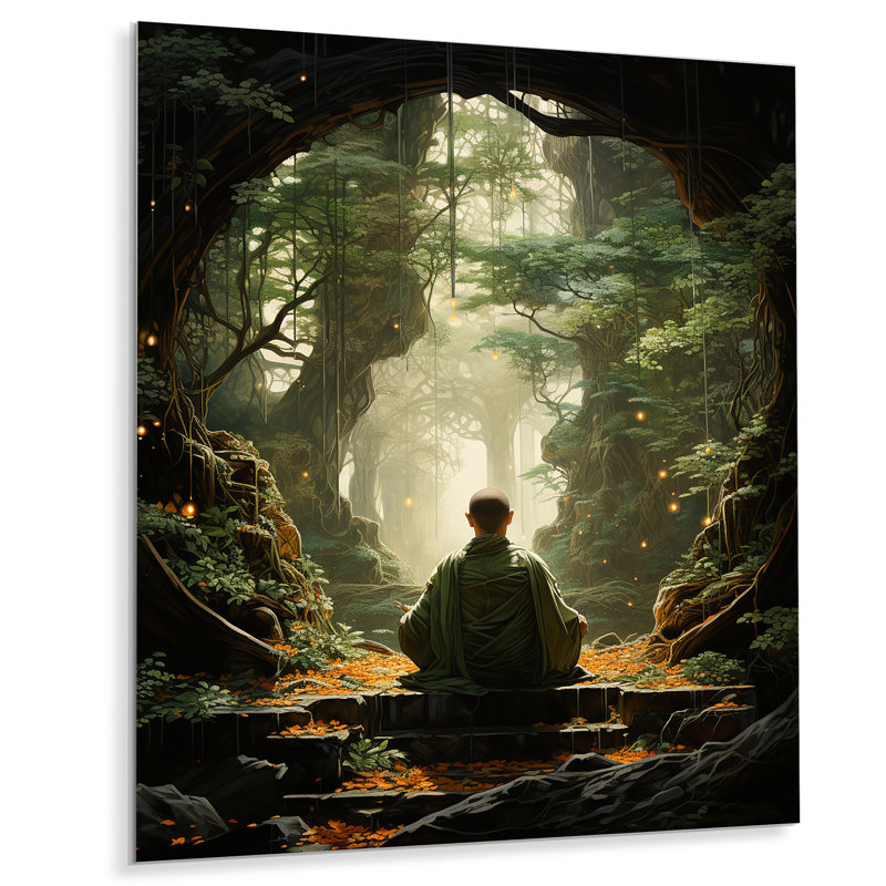 Art bouddhiste vert et bouddhas vert, décoration murale en métal, H 32 po x l 16 po x P 1 po