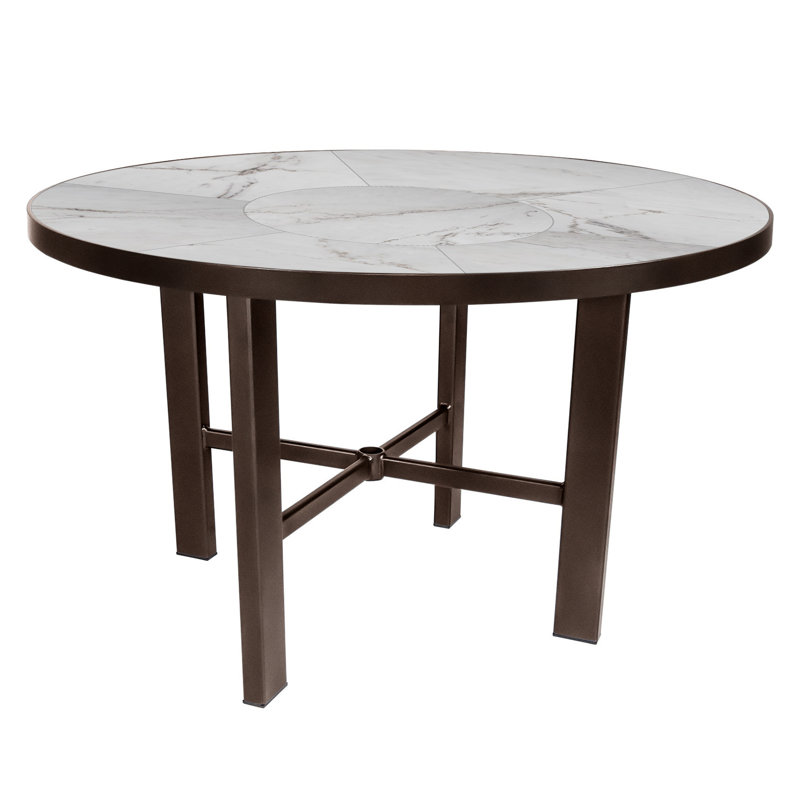 Tables Outdoor Round Bar Table, Copper Creek, Pallazo White, 29.5" H x 54" W x 54" D
