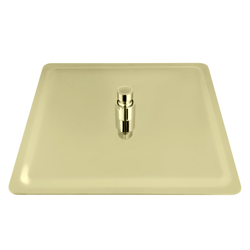 Black Studio Rain Fixed Shower Head, Polished Gold