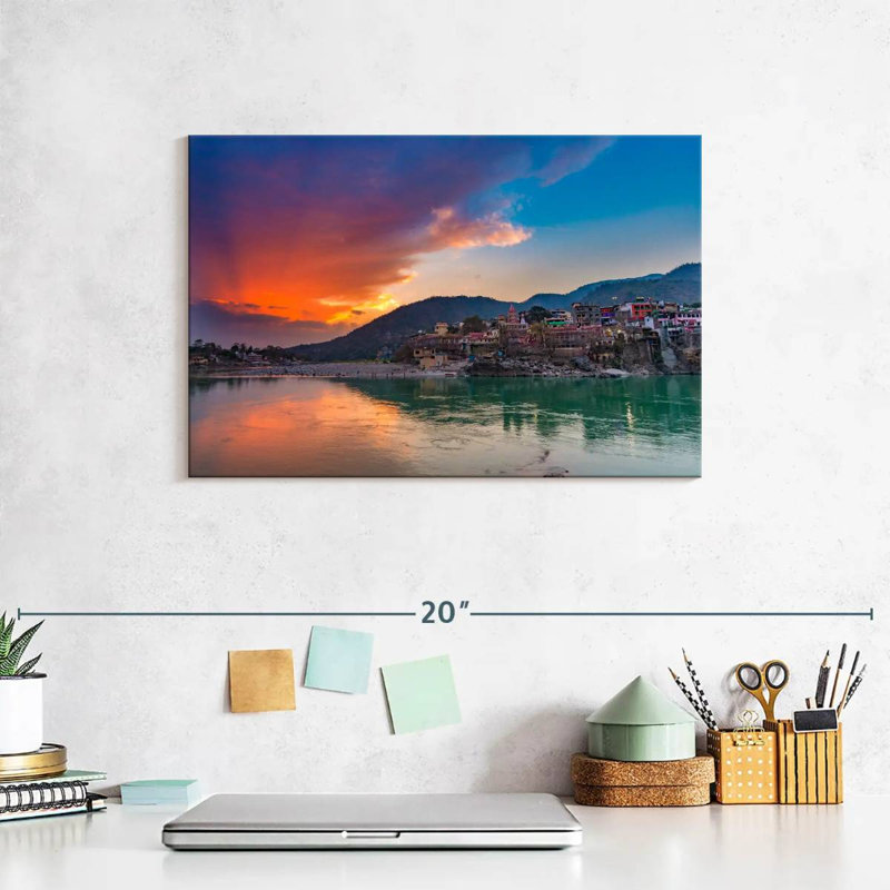Nicci Dusk At Rishikesh, 8" H x 12" W