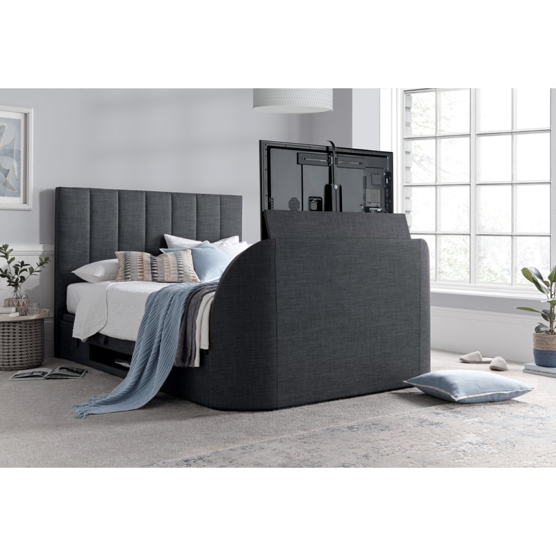 Leight Upholstered Ottoman Storage Bed, Double (4'6), Grey