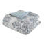 3 pièces d'édredon en coton bleu - très grand / très grand, imprimé floral, preuve, 2 taies décoratives très grandes avec imprimé, coton, lavable à la machine