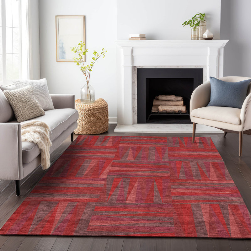 Tapis intérieur / extérieur rouge Azura , 8' x 10'