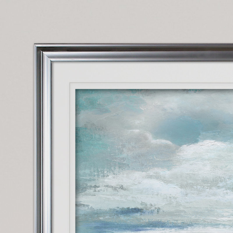 « gonflée clouds », reproduction de peinture à l’acrylique encadrée, Argent, H 30 po x l 40 po x P 1,5 po