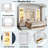 Thistle Queen Size Elegant French Style Murphy Bed With Storage And LED Lighting-115688175