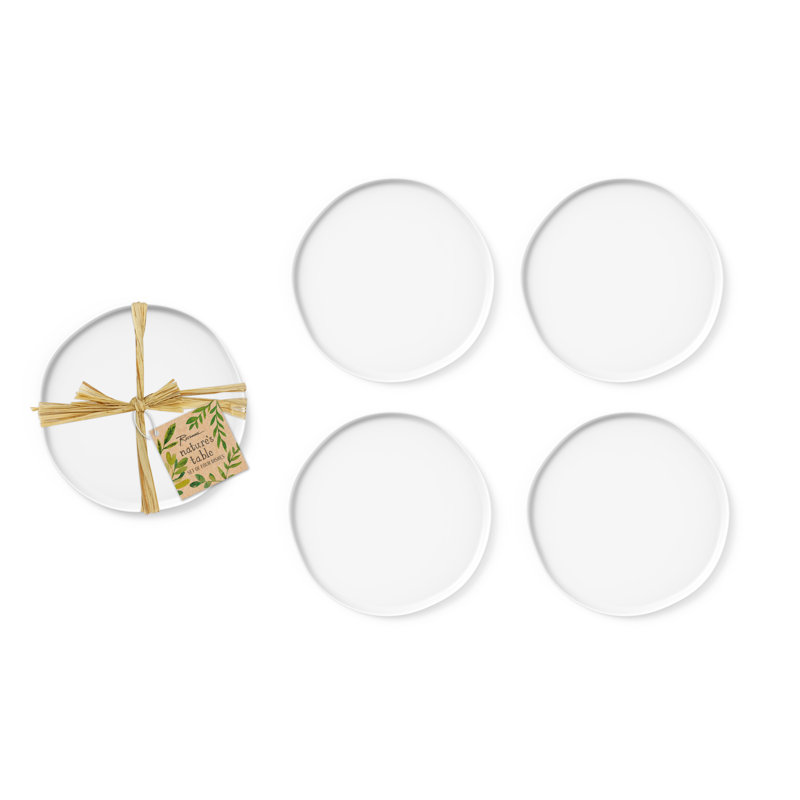 Nature''s Table Appetizer Plate White S/4